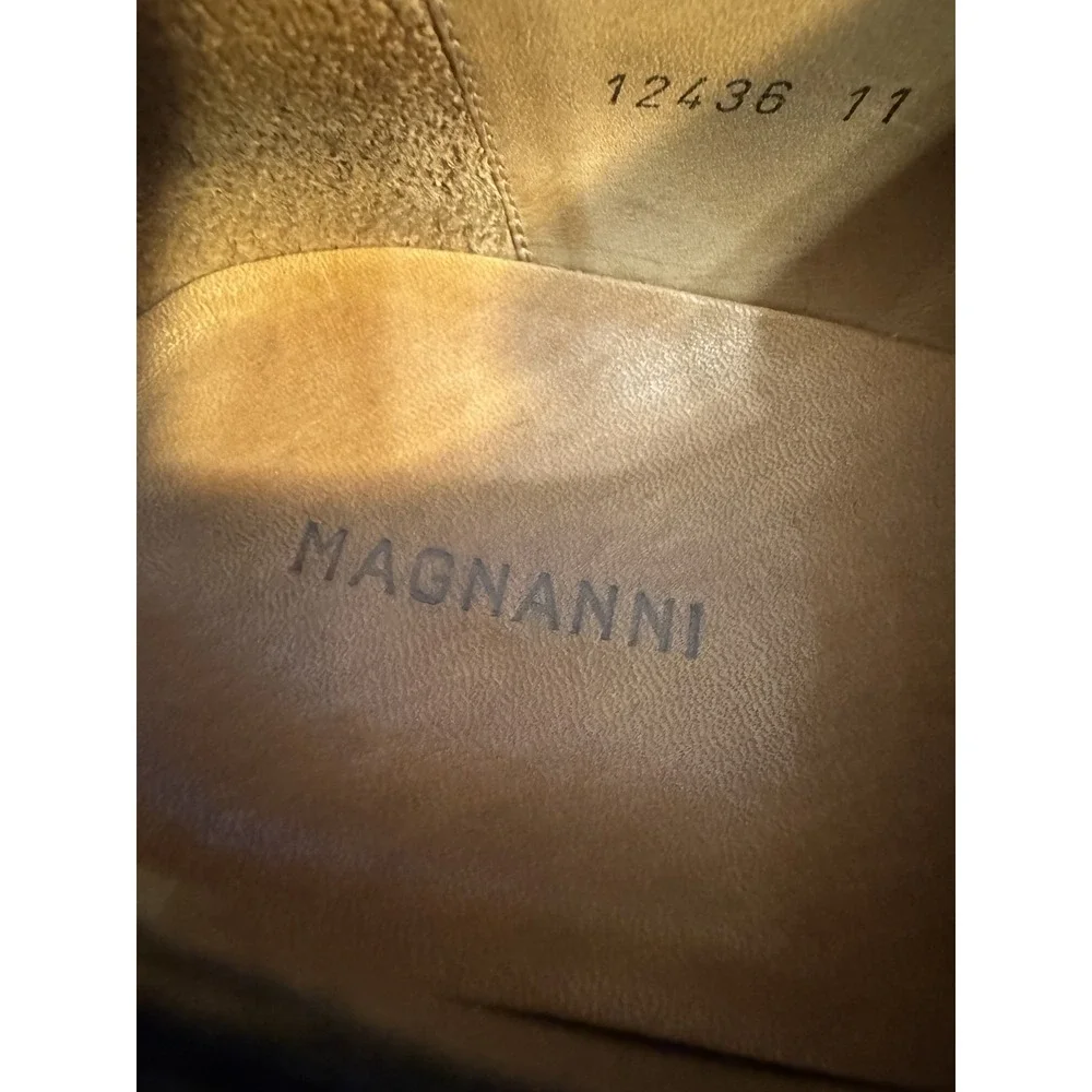 Magnanni Shoes Mens Size 11 Black Leather Oxford Dress EU44.5 Formal Spain 12436